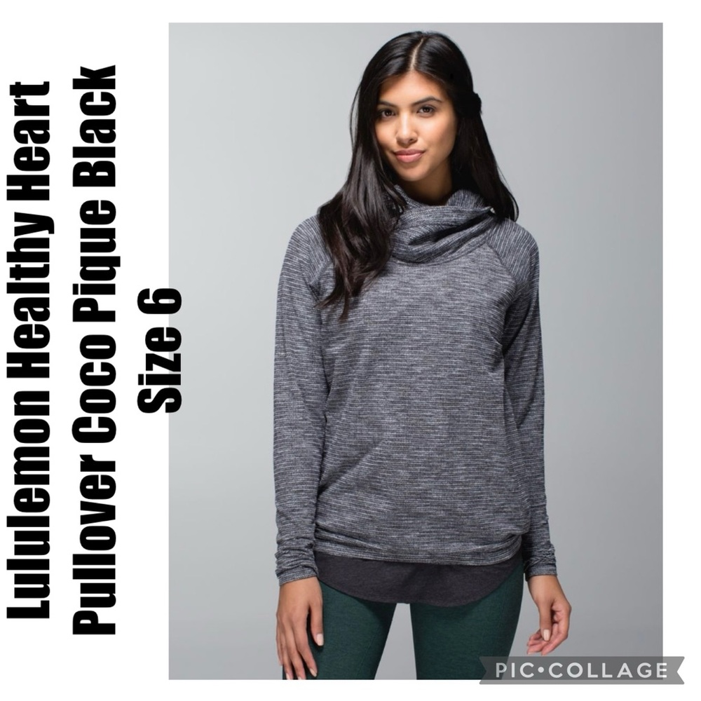 Lululemon Healthy Heart Pullover Coco Pique Black Size 6
